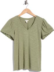 Caslon® Scallop Trim T-Shirt