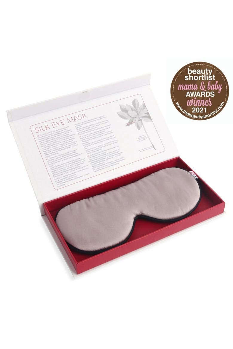 Luxurious 100% Mulberry Silk Pillowcase and Eye Mask Set, Alternate, color, Pearl Grey