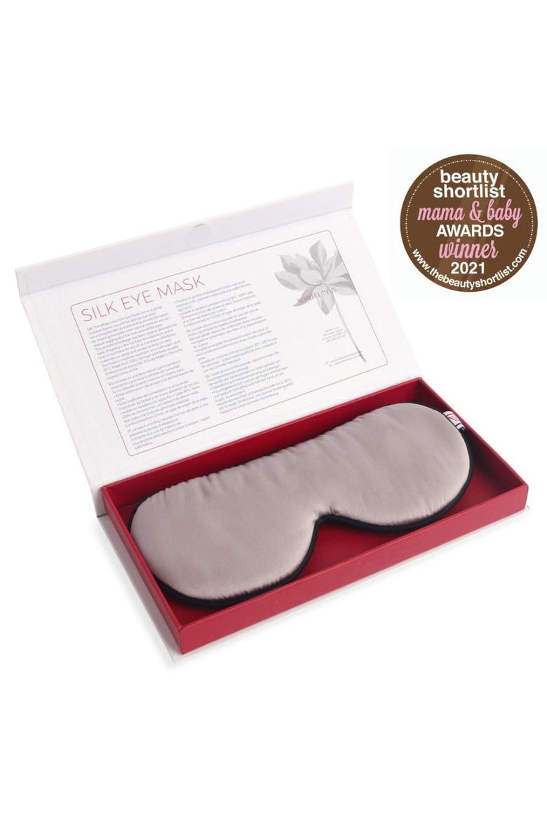 White Lotus Beauty Luxurious 100% Mulberry Silk Pillowcase and Eye Mask Set, Alternate, color, Pearl Grey