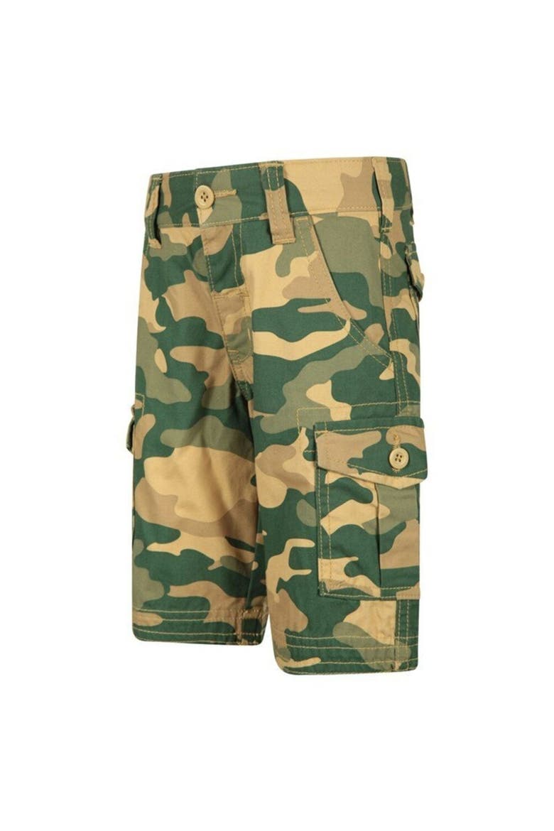 Childrens/Kids Camo Cargo Shorts, Alternate, color, Light Beige and Green