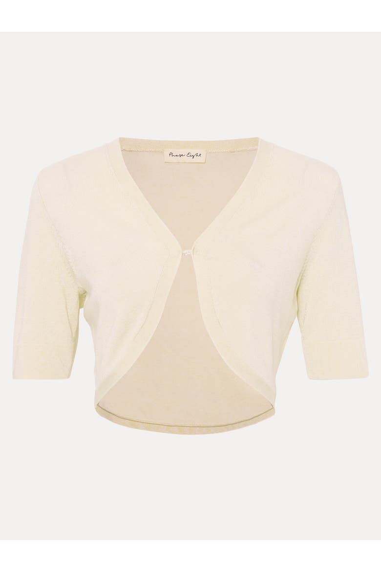 Riah Short Sleeve Bolero Shrug, Alternate, color, Ivory
