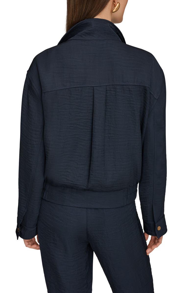 Donna Karan New York Ripple Zip Jacket, Alternate, color, Nightfall