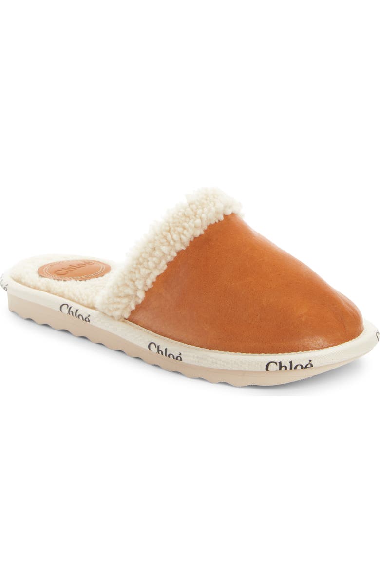 Chloé Woody Genuine Shearling Lined Mule, Main, color,