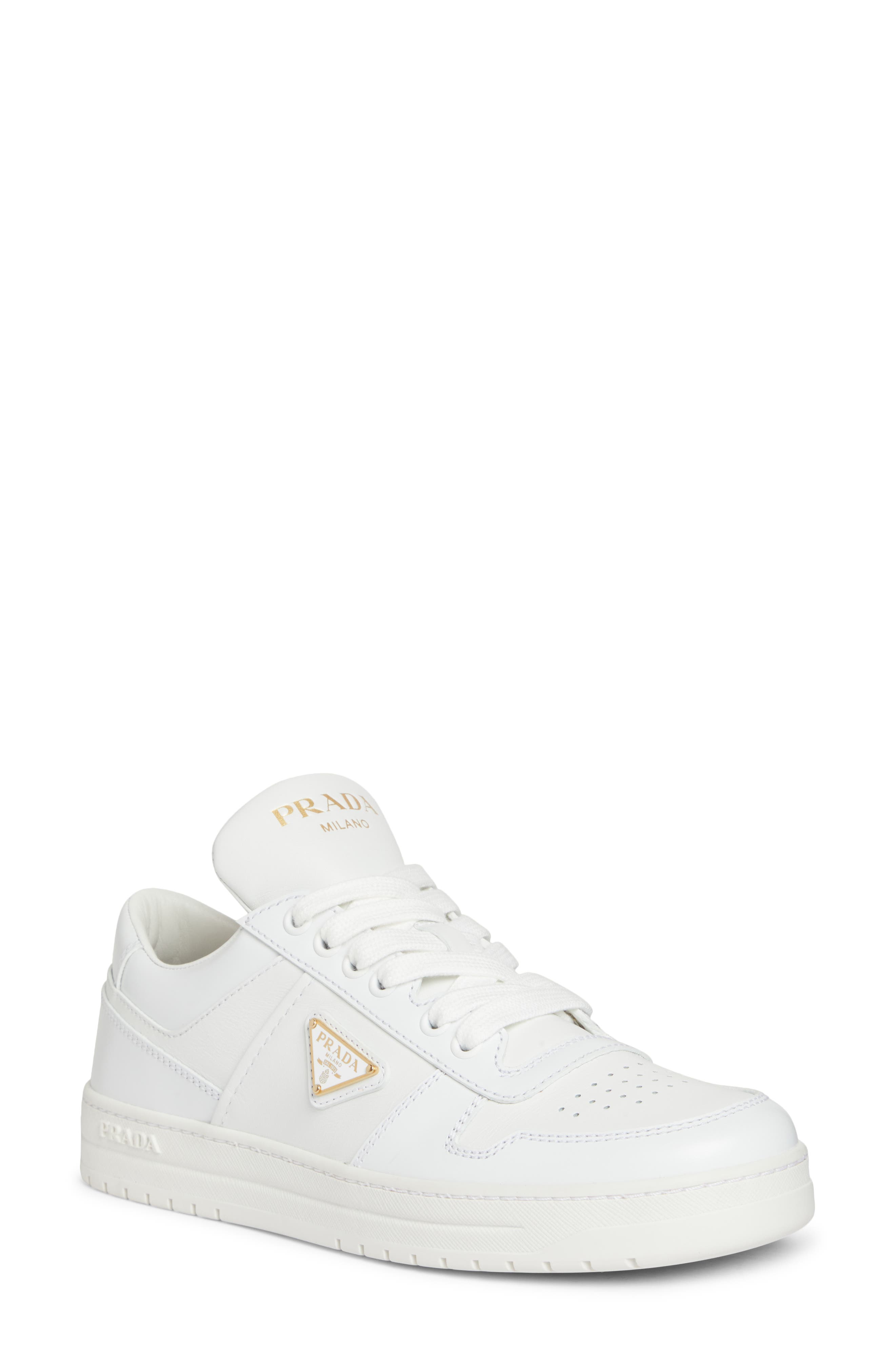 Prada Downtown Logo Low Top Sneaker, Main, color, 