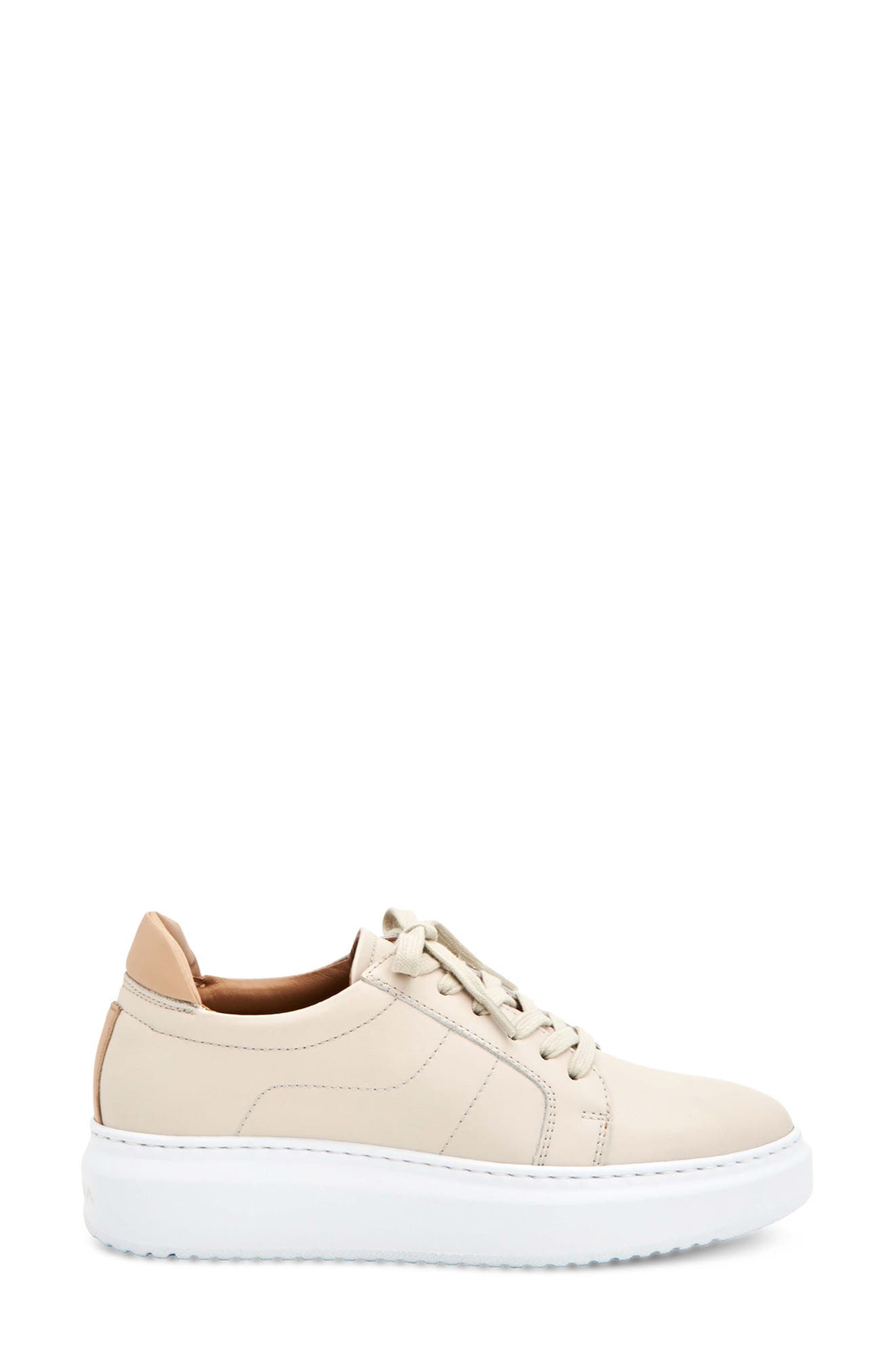 Liz Calfskin Leather Sneaker, Alternate, color, OFF WHITE/ CAPPUCCINO