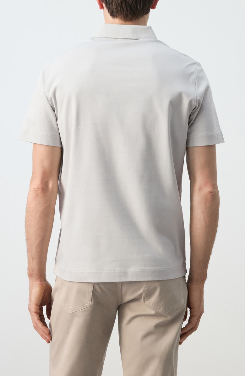 MANGO Fine Knit Cotton Polo, Alternate, color, Ice Grey