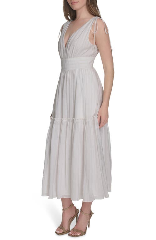 Tommy Hilfiger Sleeveless Tie Shoulder Tiered Chiffon Dress