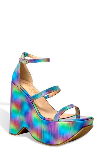 CHASE & CHLOE CHASE AND CHLOE ASTRA PLATFORM WEDGE ANKLE STRAP SANDAL 