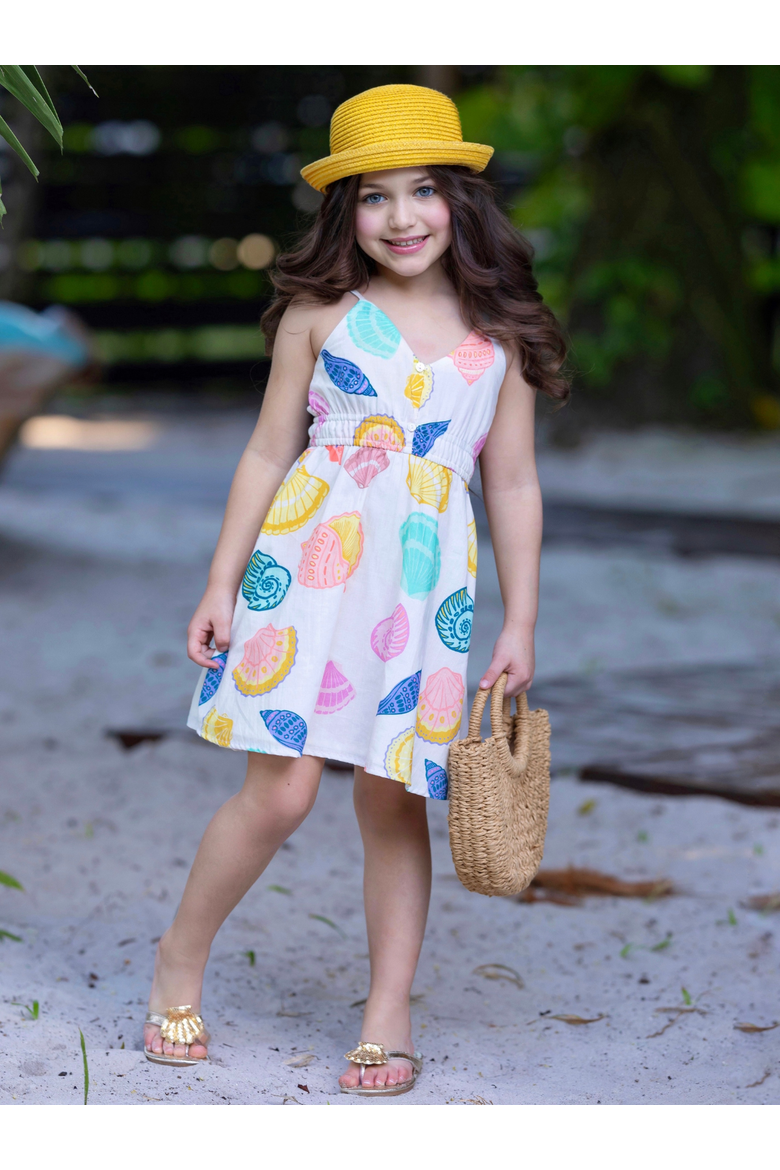 Sunshine Shells Sundress, Alternate, color, White