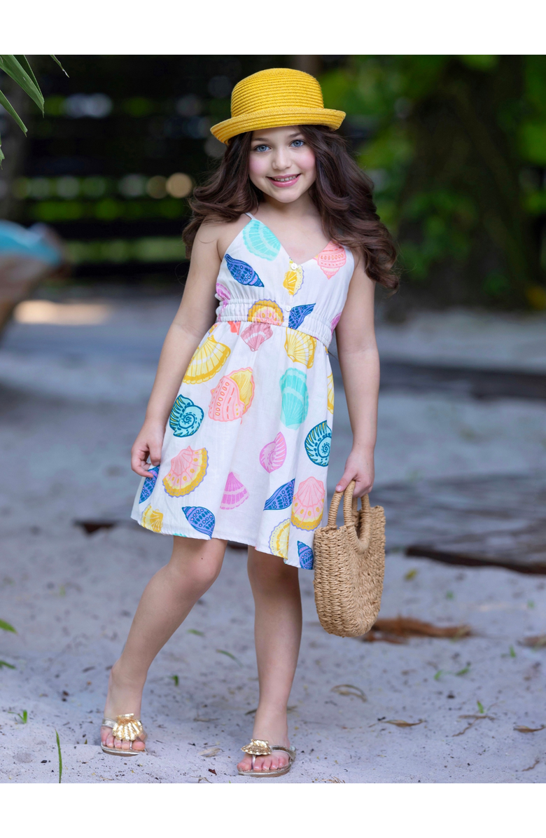 Mia Belle Girls Sunshine Shells Sundress, Alternate, color, White