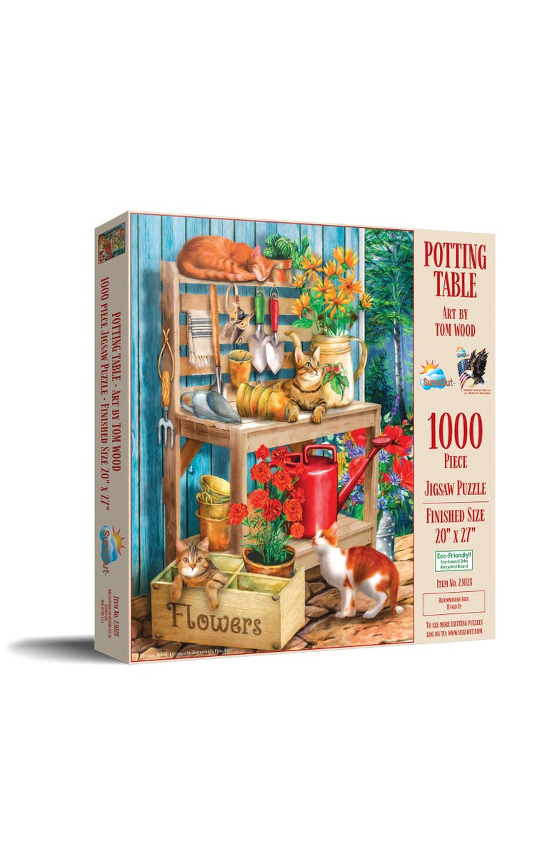 Sunsout Potting Table 1000 piece Jigsaw Puzzle for Adults, Main, color, Multicolor