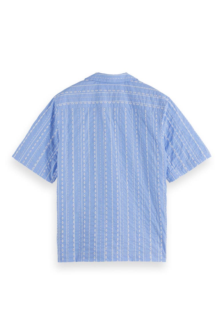 Embroidered Cotton Camp Shirt, Alternate, color, SKY BLUE