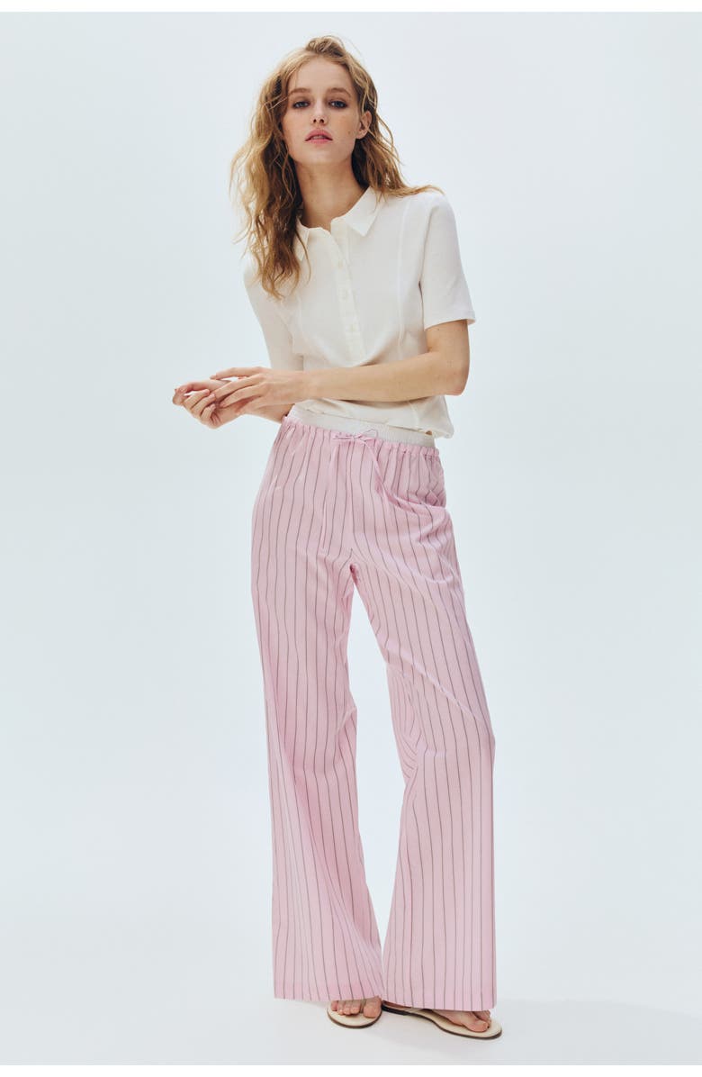 H&M Double-waistband Pyjama Bottoms, Alternate, color, Light Pink/Striped