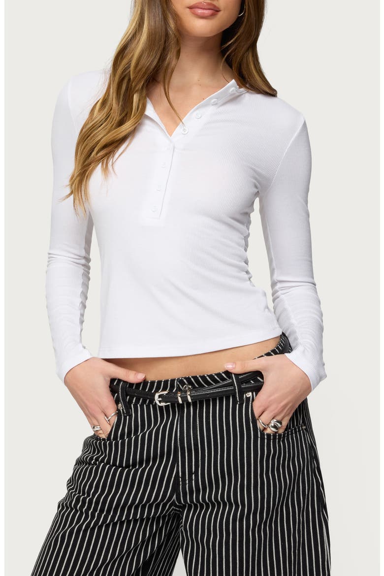Jaelyn Rib Henley, Main, color, WHITE