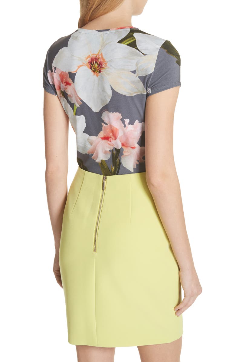 Ted Baker London Chatsworth Bloom Fitted Tee, Alternate, color, 