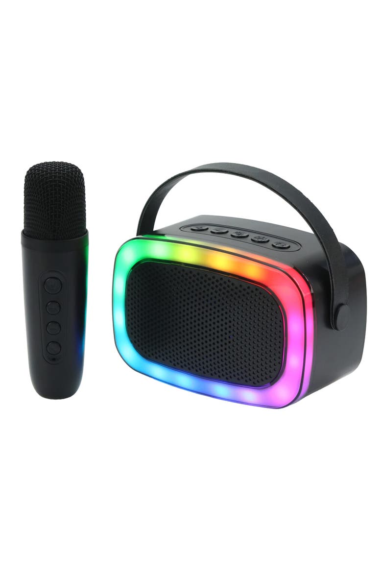 Rechargable Mini Karaoke Speaker Wireless Microphone, Main, color, Black