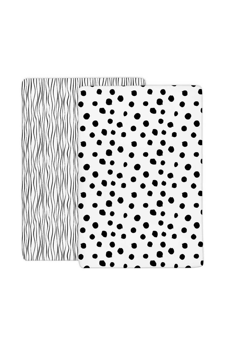 ZZDNU Crib Sheet Set Baby Fitted Crib Sheet Set 2 Pack, Alternate, color, Black & White Abstract