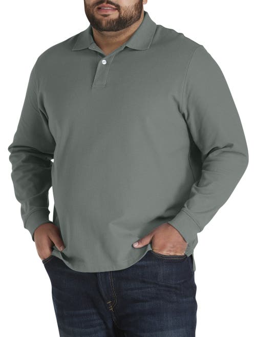 Harbor Bay By Dxl Big & Tall Honeycomb Piqué Polo Shirt In Brown