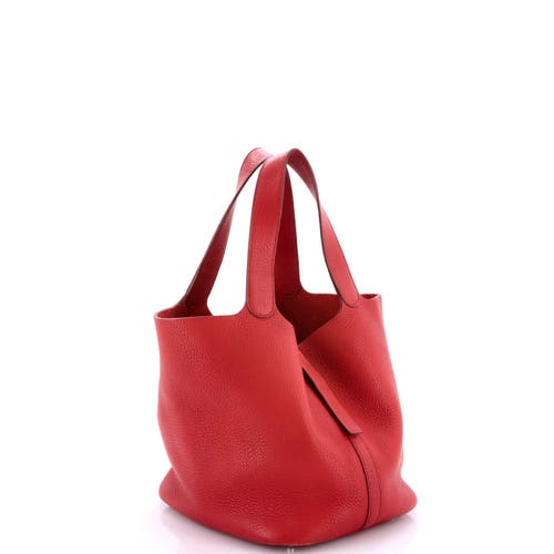 Pre-owned Hermes Hermes Picotin Bag Clemence Gm In Red