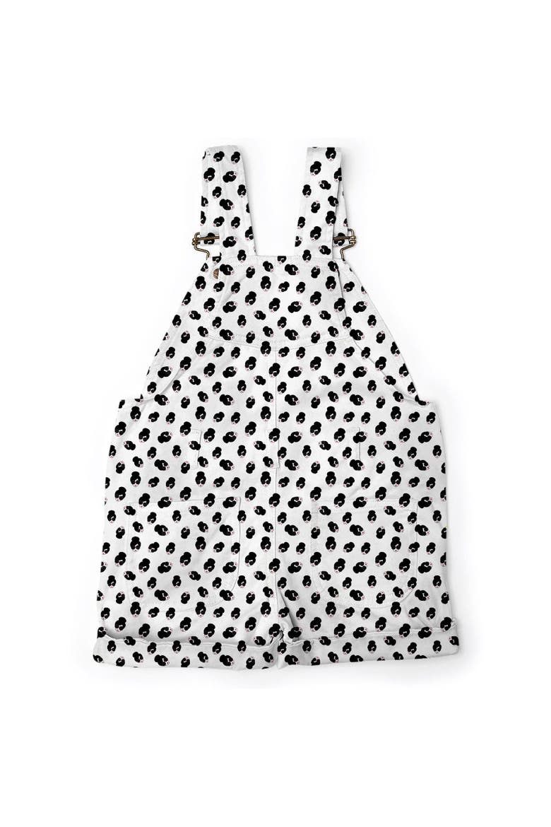 Print Overall Shorts, Alternate, color, Stace Face