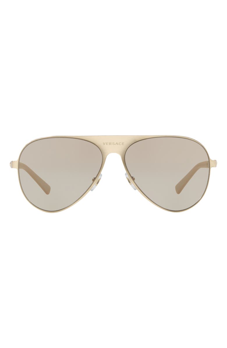 Versace 59mm Pilot Aviator Sunglasses, Main, color, Lite Brown