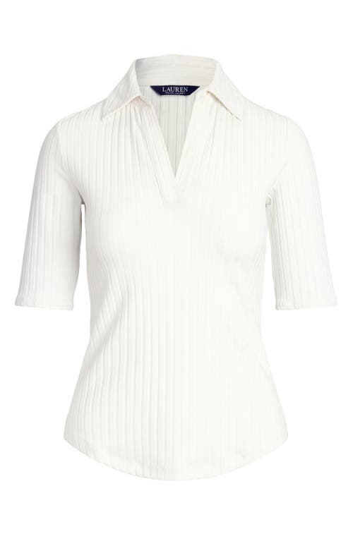 RALPH LAUREN LAUREN RALPH LAUREN RIB POLO TOP 