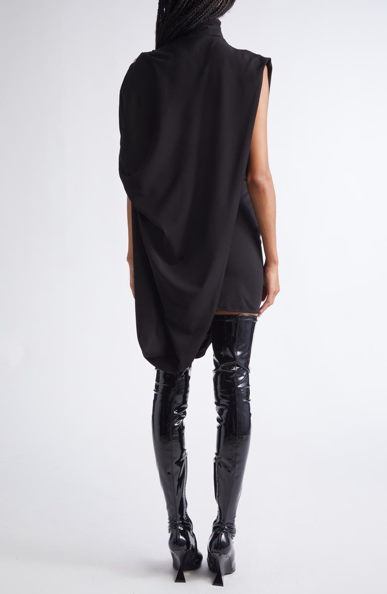 Jean Paul Gaultier Draped Pierced Detail Jersey Dress, Alternate, color, 