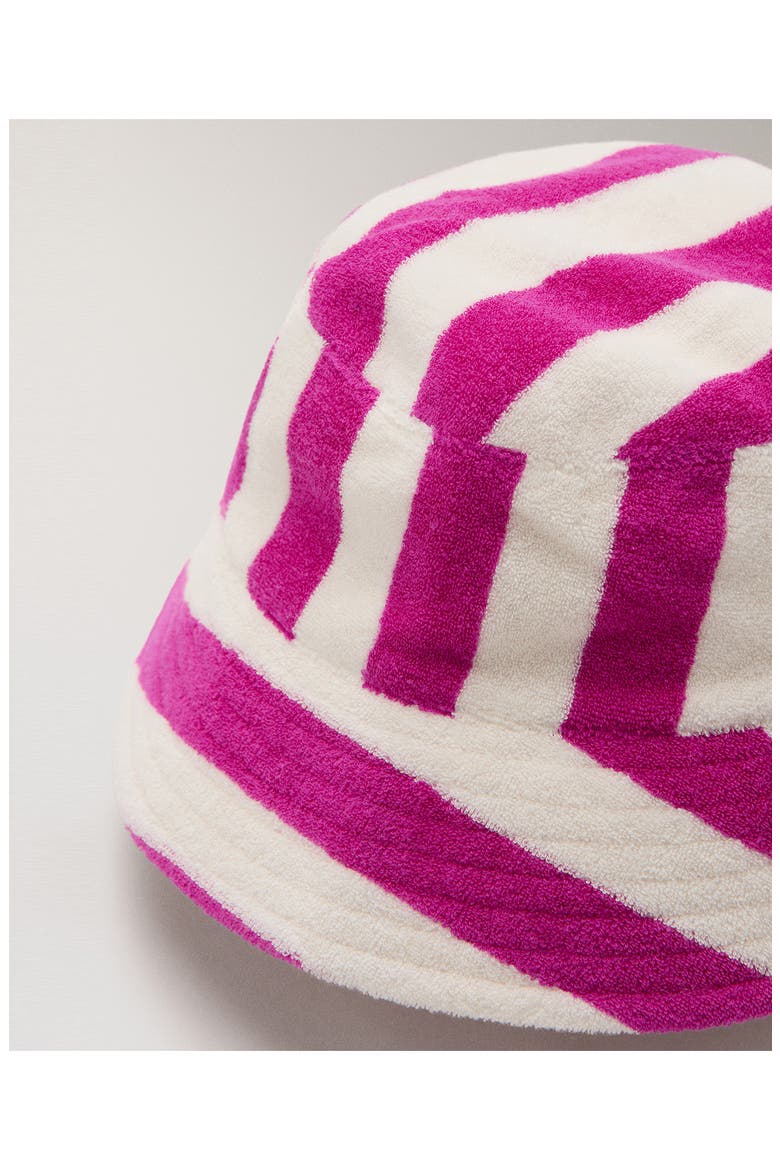 Stripe Terry Cloth Bucket Hat, Alternate, color, FUCHSIA