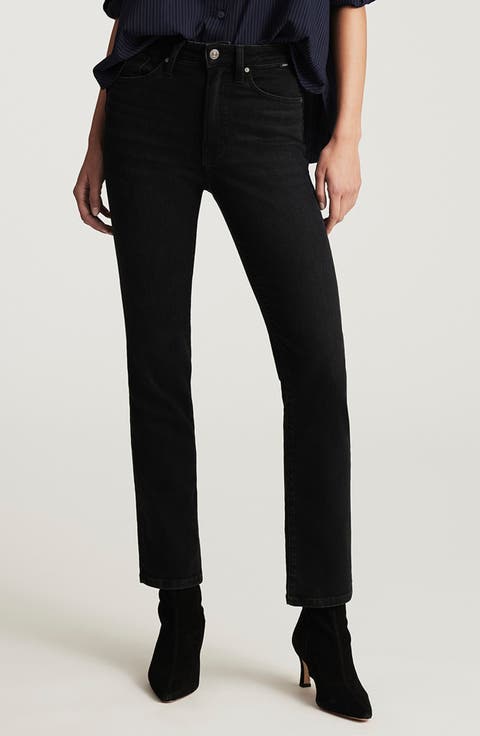 Kendra High Waist Straight Leg Jeans (Dark Smoke Flex Blue)