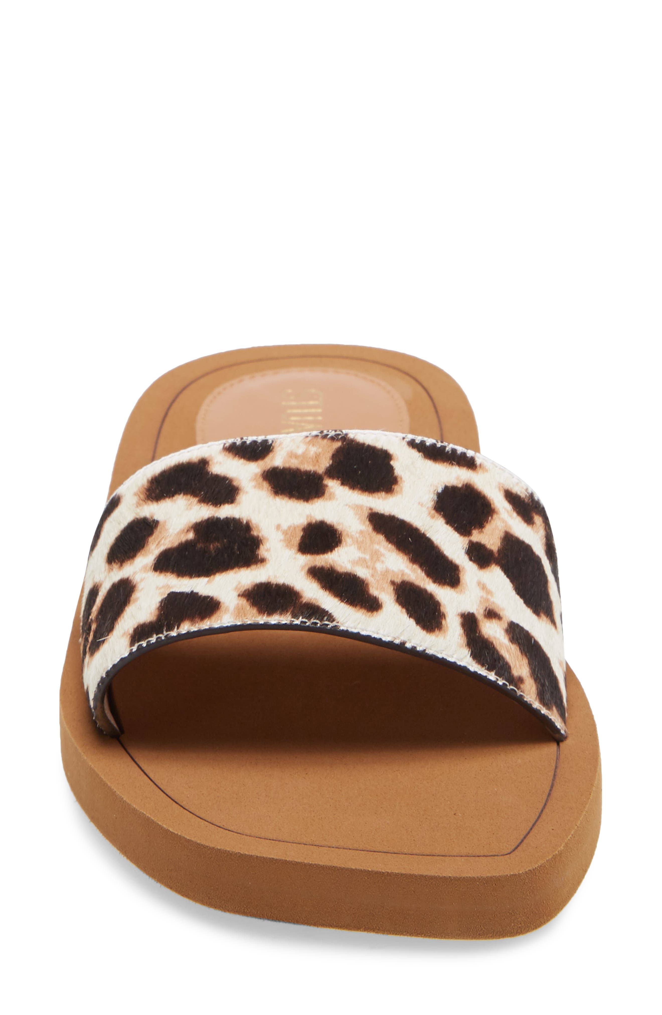 Delilah Genuine Calf Hair Slide Sandal, Alternate, color, CREAM