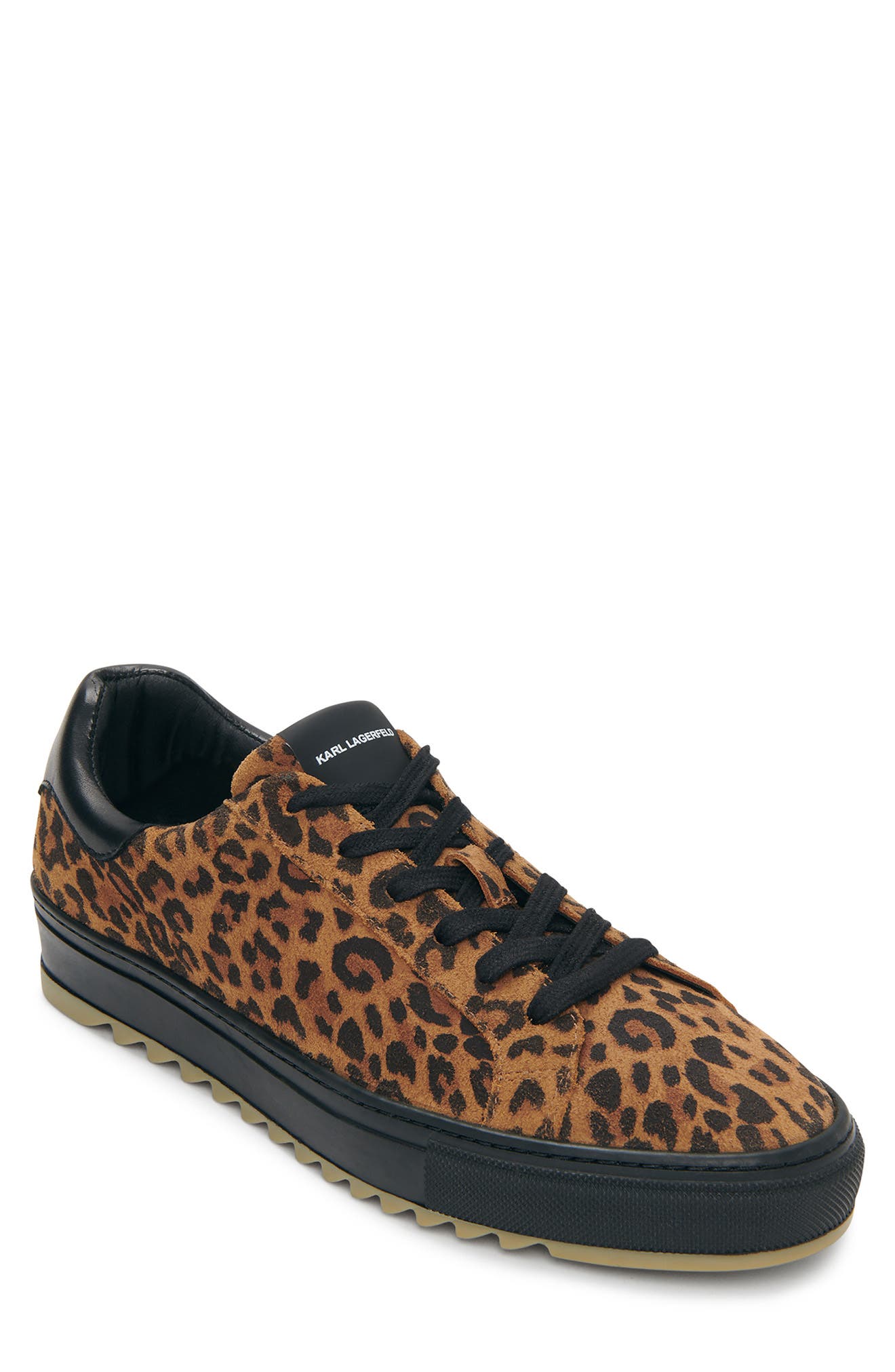 KARL LAGERFELD PARIS Suede Leopard Print Sneaker, Main, color, 