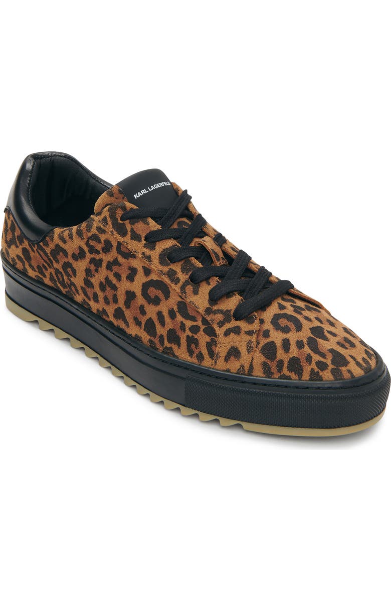 KARL LAGERFELD PARIS Suede Leopard Print Sneaker, Main, color,