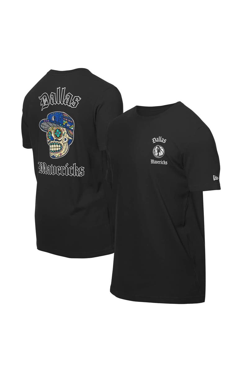 New Era Men's New Era Black Dallas Mavericks Sugar Skulls T-Shirt, Alternate, color,