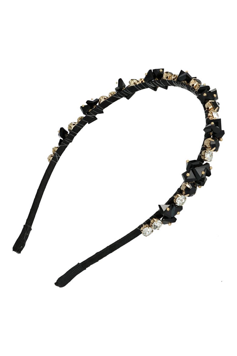 Cameron Crystal Headband, Main, color, BLACK/ GOLD