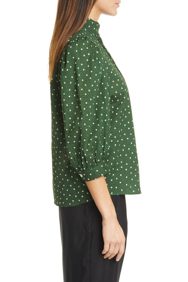 Frontier Dot Puff Sleeve Cotton Blouse, Alternate, color, FERN DOT