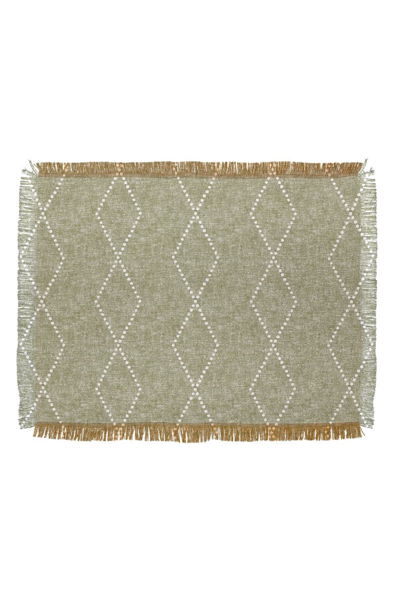Deny Designs Lad Geo Diamond Throw Blanket, Main, color, Olive