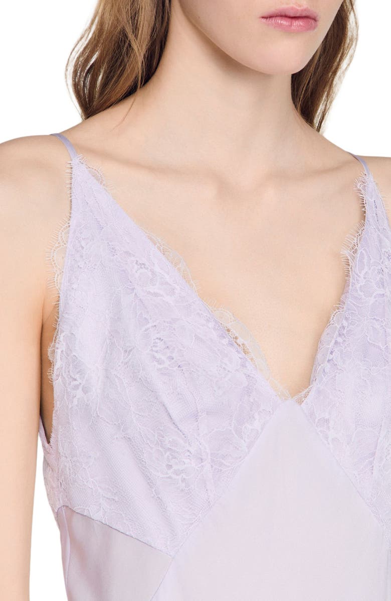 SANDRO Lace maxi dress, Alternate, color, Mauve