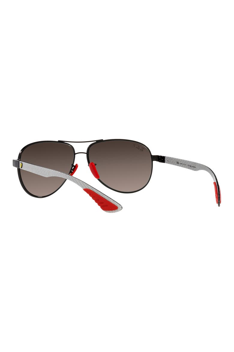 61mm Gradient Polarized Pilot Sunglasses, Alternate, color, BLACK