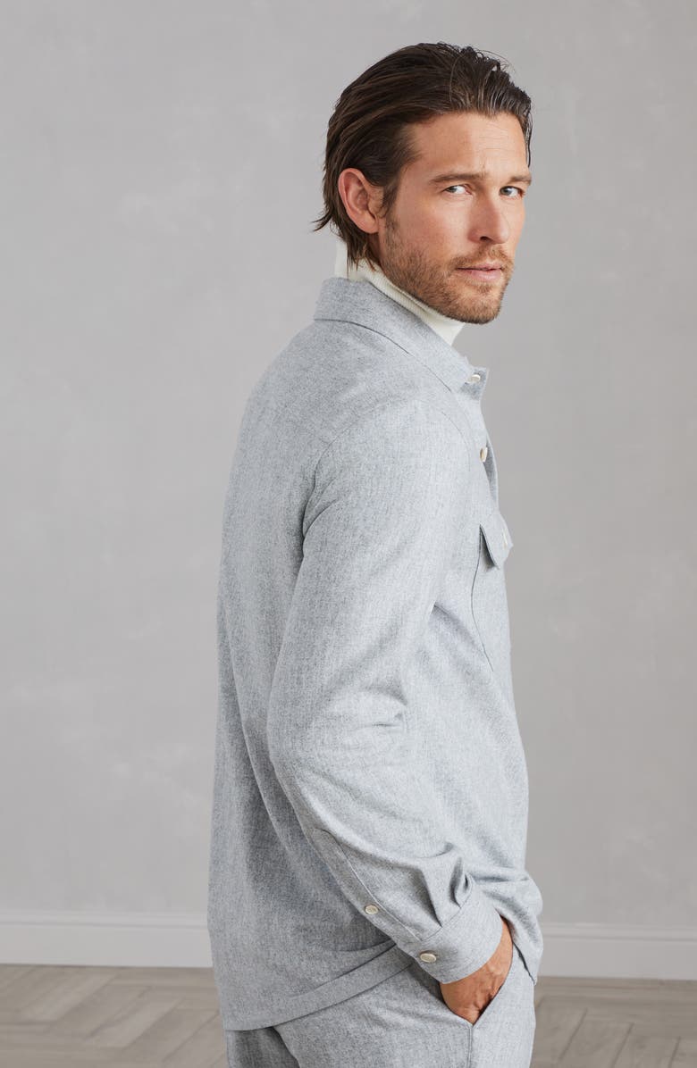Brunello Cucinelli Virgin wool flannel overshirt, Alternate, color, 