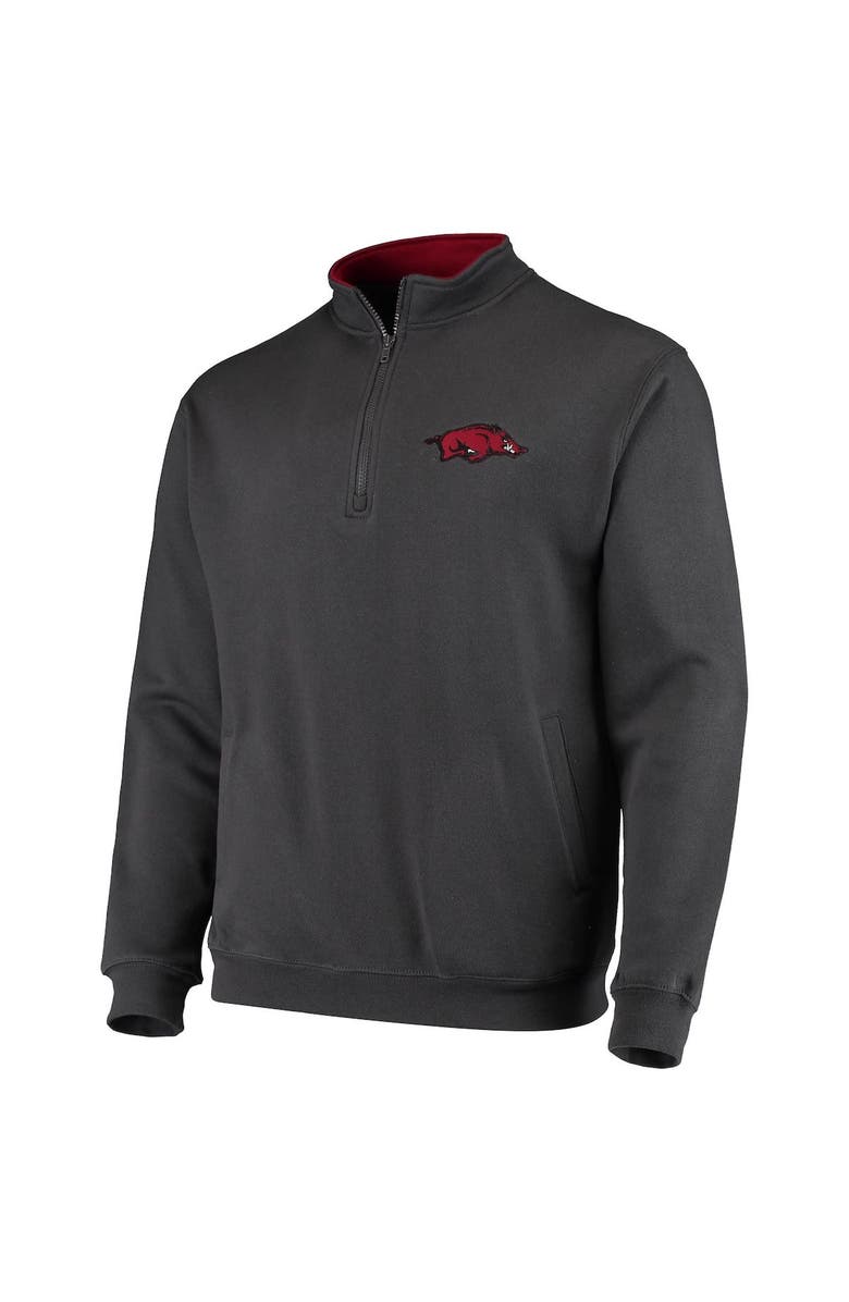 COLOSSEUM Men's Colosseum Charcoal Arkansas Razorbacks Tortugas Logo Quarter-Zip Jacket, Alternate, color, Charcoal