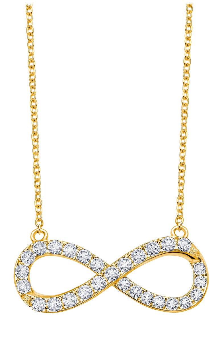 Lafonn 18K Gold Plated Simulated Diamond Infinity Sign Pendant Necklace, Main, color,