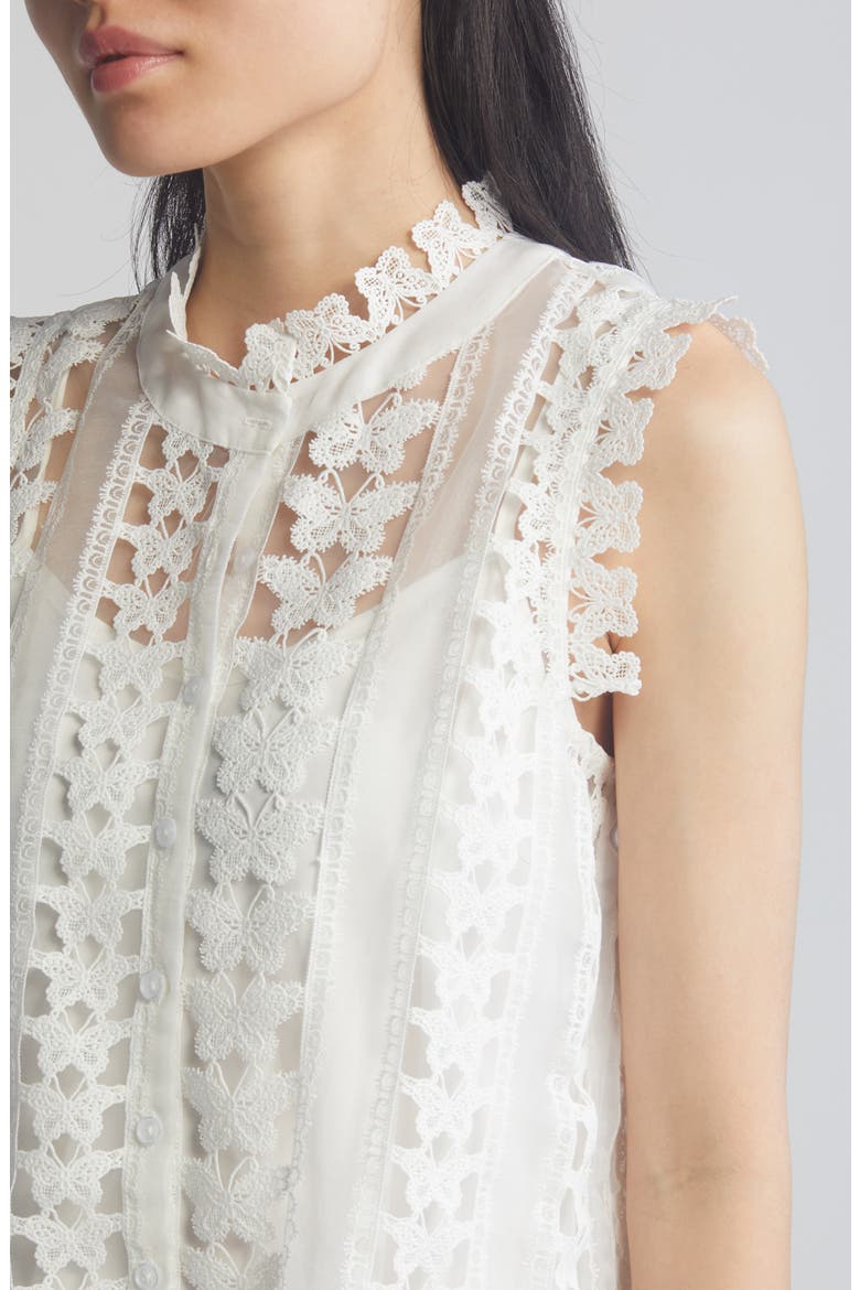 Cara Butterfly Lace Shift Dress, Alternate, color, WHITE