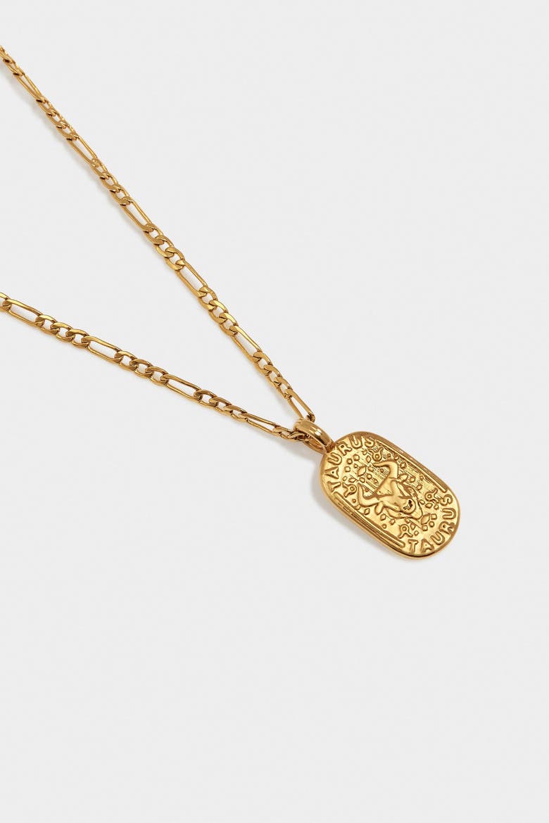 'Taurus' Waterproof Gold Zodiac Necklace, Alternate, color, GOLD