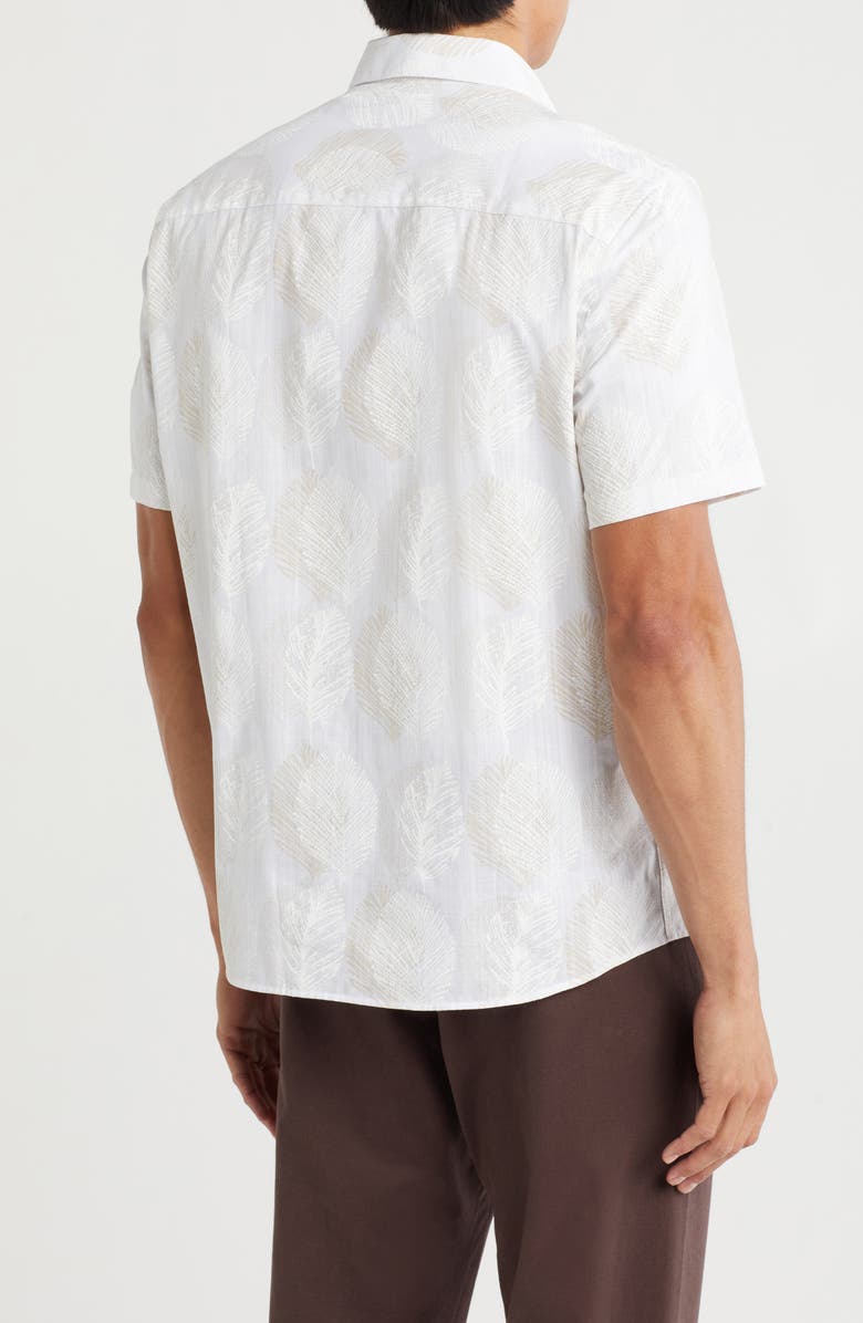 WESTZEROONE Antonio Short Sleeve Cotton Button-Up Shirt, Alternate, color, White