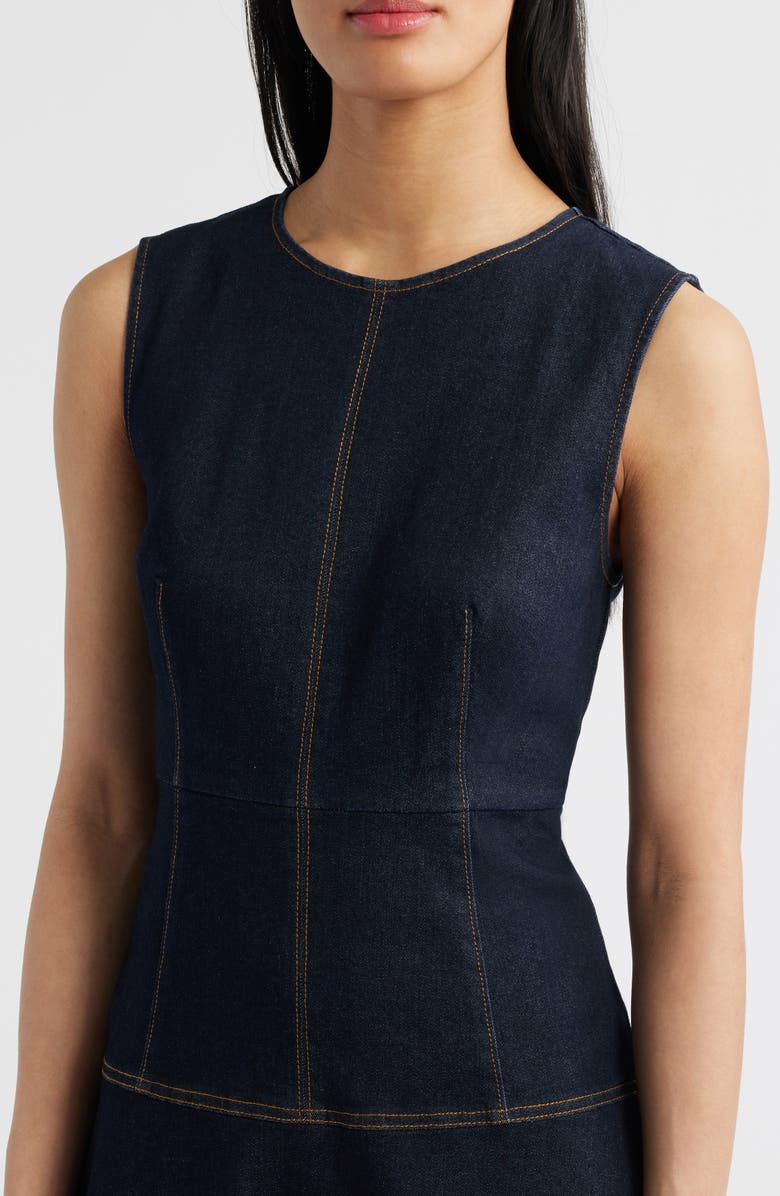 ZOE AND CLAIRE Sleeveless Denim A-Line Midi Dress, Alternate, color,