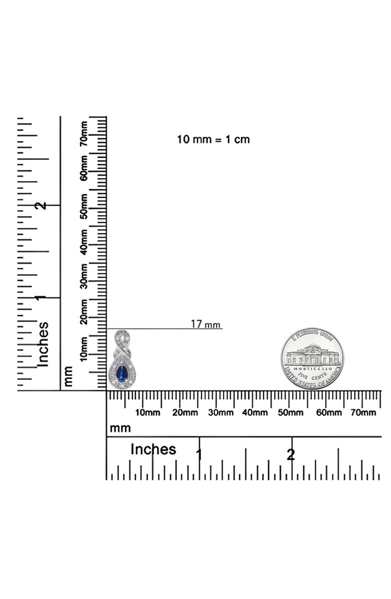 Haus of Brilliance Silver 4.5 x 3mm Pear Sapphire and Diamond Accent Infinity Drop Stud Earrings, Alternate, color, White