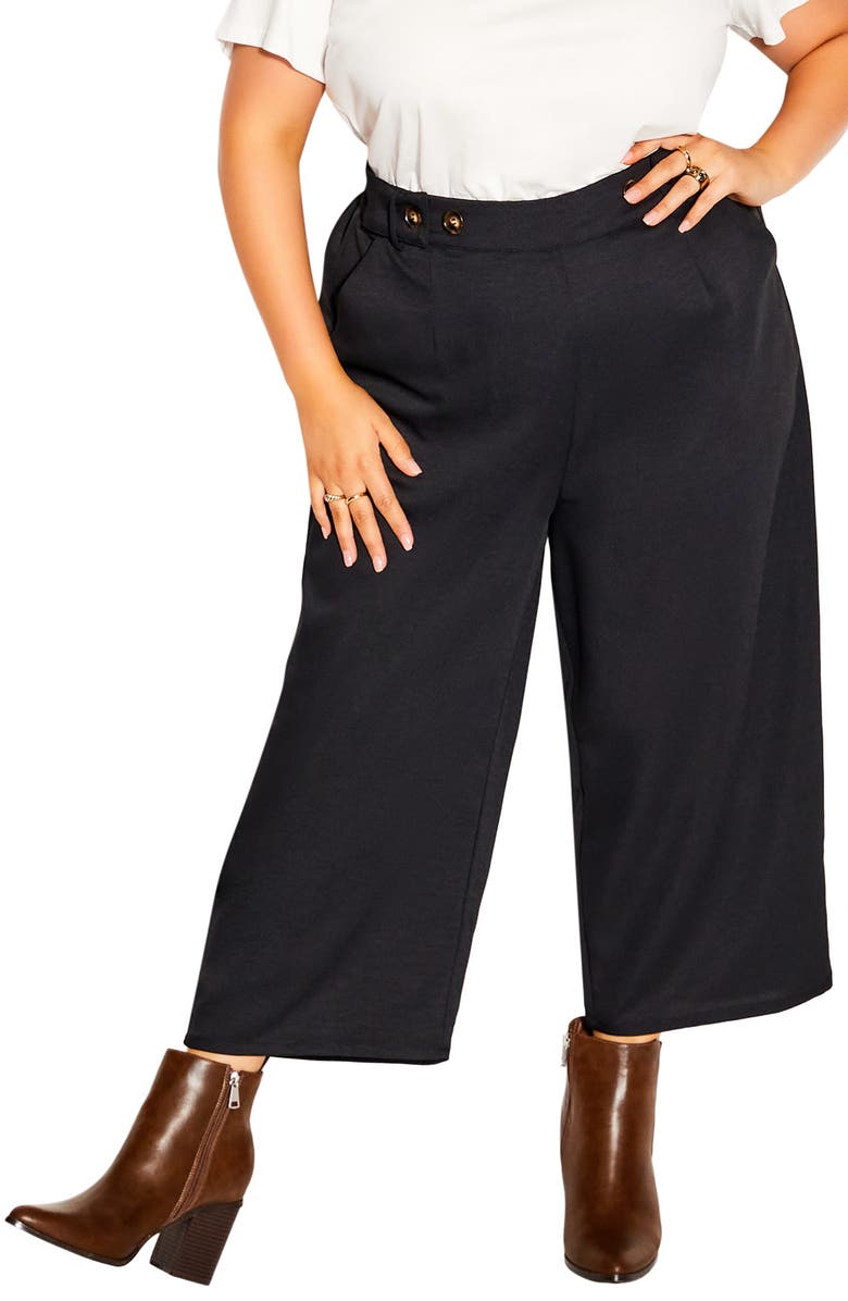 City Chic Wide Crop Leg Pants, Main, color,