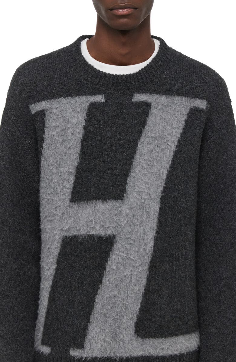 Helmut Lang Logo Sweater, Alternate, color, Graphite
