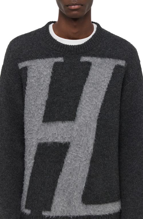 Helmut Lang Rambo Relaxed Fit Logo Sweater In Gray