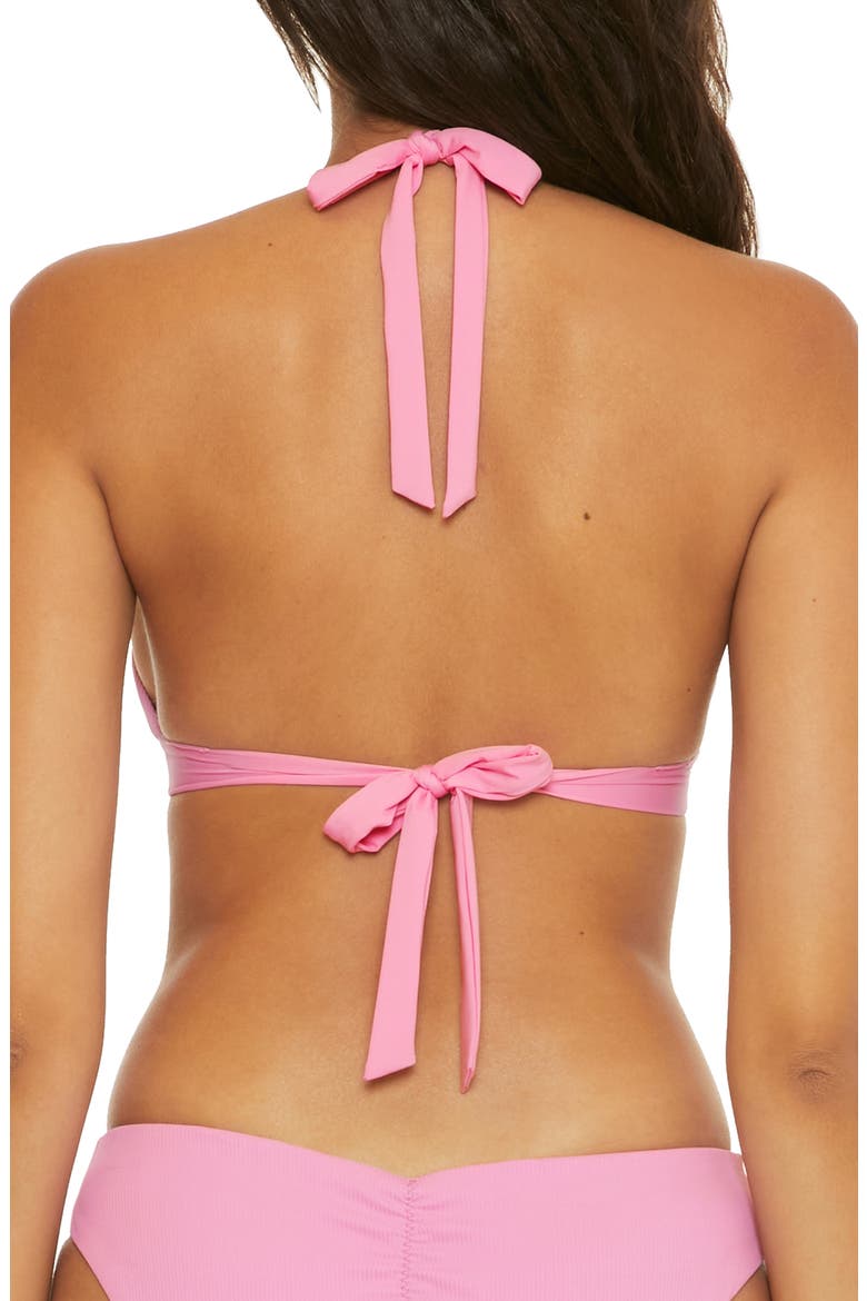 Modern Edge Lace-Up Bikini Top, Alternate, color, ROSY